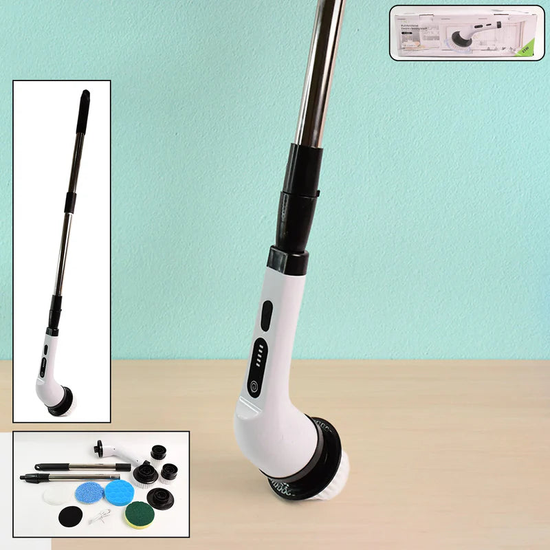 7-in-1 Electric Spin Scrubber Cleaning Brush with Extension Handle