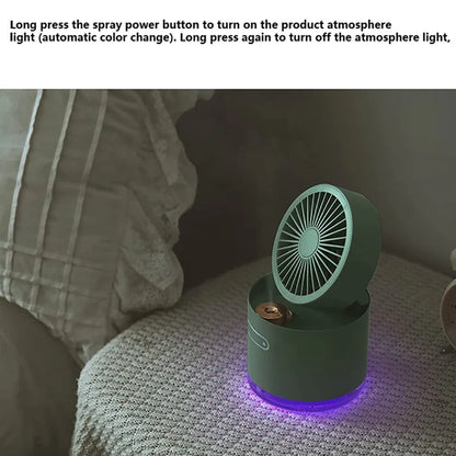 Mini Desktop Cooling Fan with Humidifier Spray