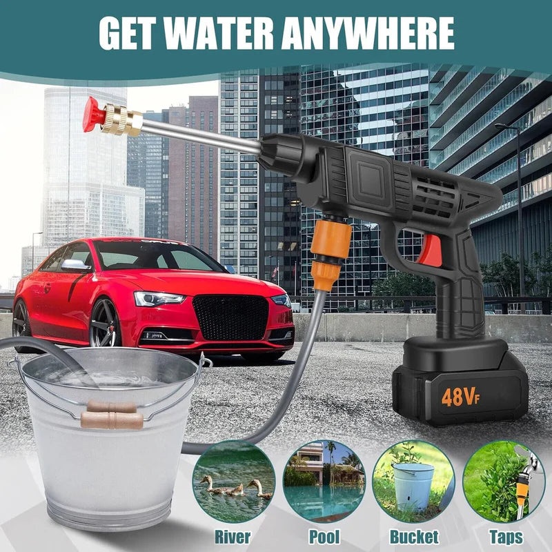 48V Car Washer Gun, Water Spray Gun, Car washing Kit (48V / With Small Box / Single Battery Operated))