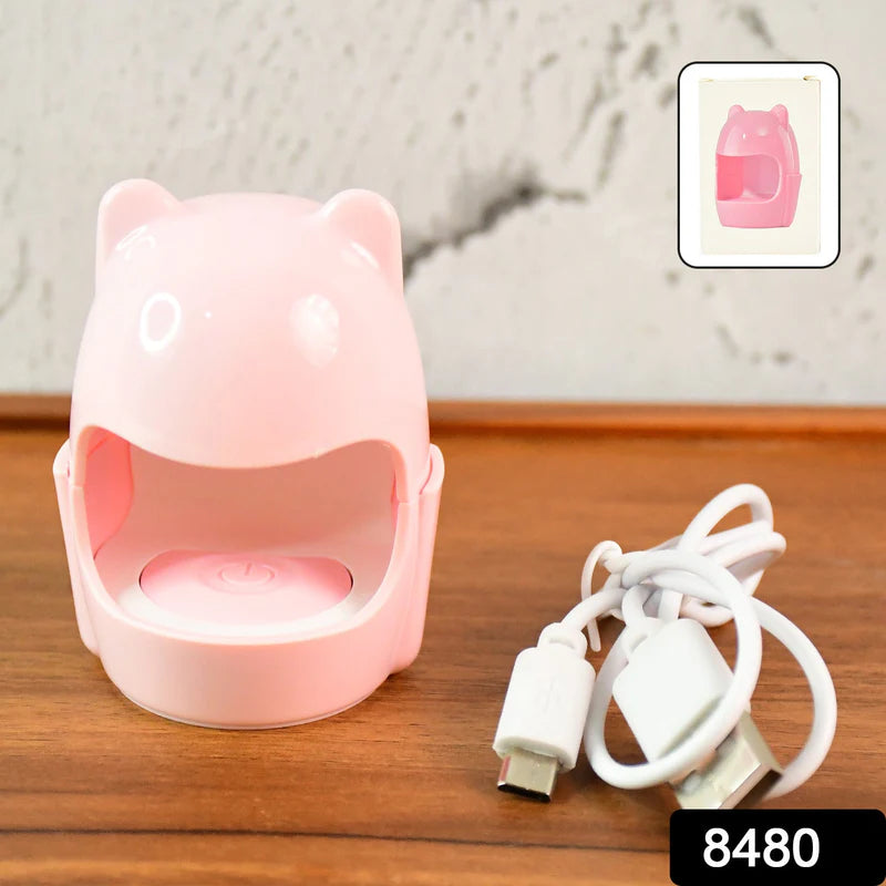 Mini LED Nail Dryer – USB Rechargeable Nail Polish Curing Lamp (1 Pc)