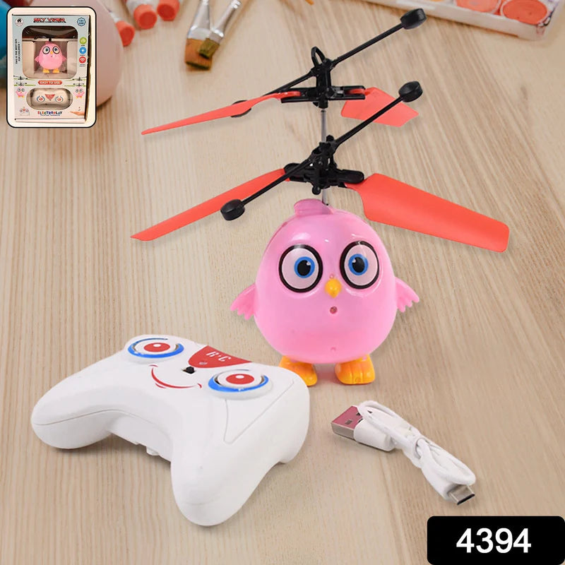 Electroplay Flying Bird RC Toy with LED & Remote Control – Pink Owl Design (1 Set)