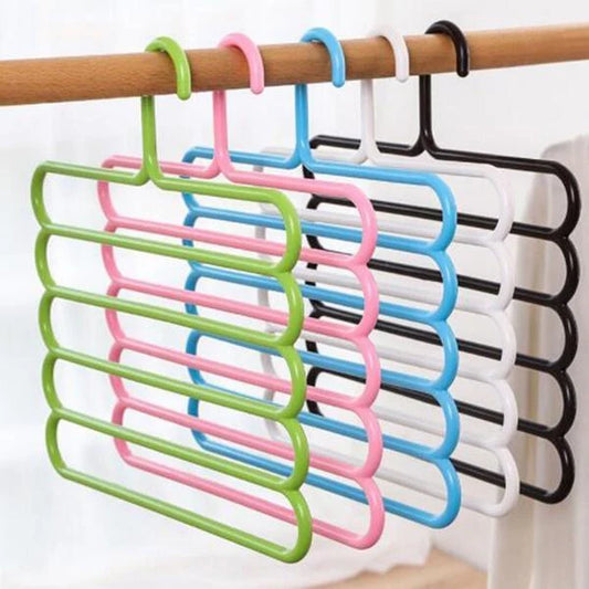 5 in 1 Multipurpose Plastic Hanger, Assorted (5-Layer) (5set)