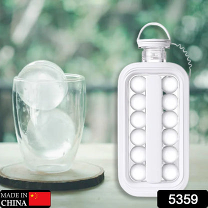 Foldable Ice Tray with Lid, 2-in-1 Ice Ball Maker
