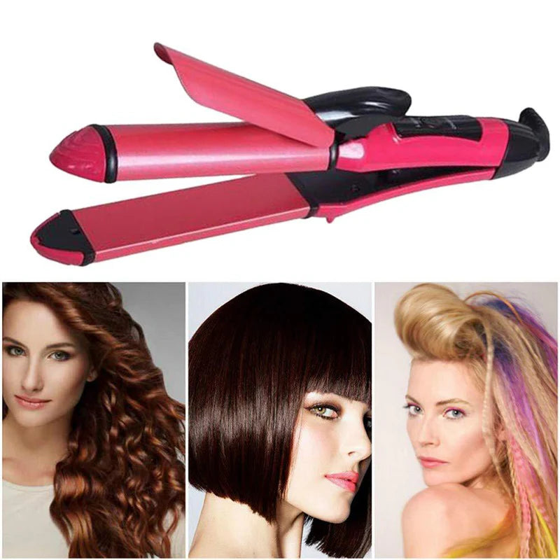 2 in 1 Hair Straightener and Curler Machine For Women | Curl & Straight Hair Iron, Hair accessories