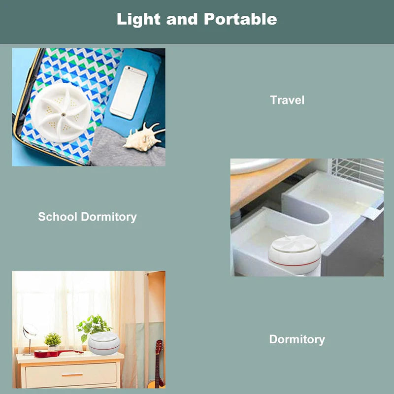 Mini Turbo Washing Machine – Portable USB-Powered Washer for Home, Camping, College & Small Spaces