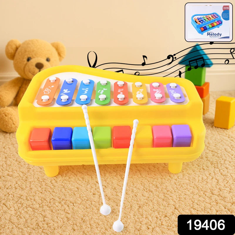 Multi-Function Baby Musical Toy Piano with Xylophone (1 Pc)