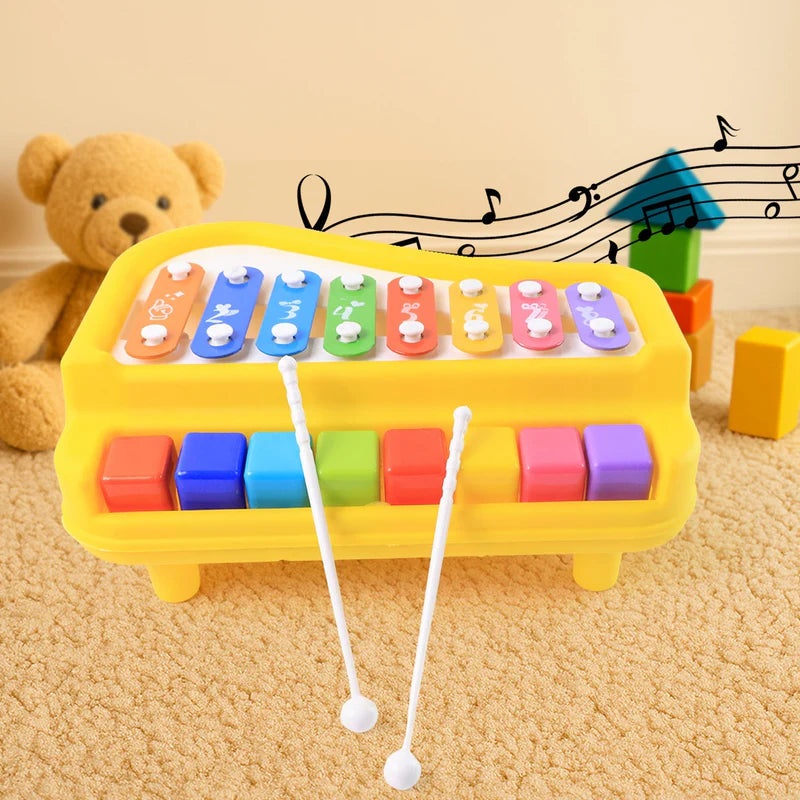 Multi-Function Baby Musical Toy Piano with Xylophone (1 Pc)